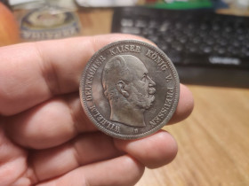 Німецька імперія (-) Германская империя (-) ^/--/^ ТАЛЕР ВИЛЬГЕЛЬМ 1875 г В ^_^^^ Талер Вільгельм 1875 р. - фото фото фото
