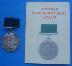 Відзнаки Знаки отличий ^/--/^ большая серебряная медаль ВСХВ с доком ^_^^^ Велика срібна медаль ВСХВ з доком - фото фото фото