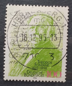 Сучасні з  року Современные с  года ^/--/^ Германия 1994 г - 175 лет со дня рождения Теодора Фонтане, писатель ^_^^^ Німеччина 1994 р - 175 років від дня народження Теодора Фонтане, письменник - фото фото фото