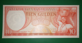 Узбекистан Узбекистан ^/--/^ SURINAME Суринам 10 гульденів 1 вересня 1963 UNC 2-й випуск, високий № ^_^^^ Суринам 10 гульденов 1 сентября 1963 UNC 2-й выпуск, высокий No - фото фото фото