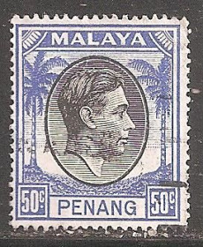 Малайзія Малайзия ^/--/^ Бр.Малайя         (Пенанг) 1949 Sc.19 гаш. ^_^^^ Бр.Малайя (Пенанг) 1949 Sc.19 гаш. - фото фото фото