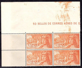 Іспанія Испания ^/--/^ EU  Испания 1951 г  MNH  - квартблок - ^_^^^ EU Іспанія 1951 MNH - квартблок - фото фото фото