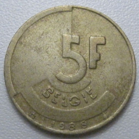 Бельгія Бельгия ^/--/^ Бельгія 5 франків 1988 року Belgie 42901 ^_^^^ Бельгия 5 франков 1988 года Belgie 42901 - фото фото фото