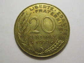 Франція Франция ^/--/^ Франция 20 сантимов 1992 года 3 /--/ П /--/ 1059 ^_^^^ Франція 20 сантимів 1992 року 3 /--/ П /--/ 1059 - фото фото фото