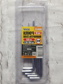 Ключі Ключи ^/--/^ Ключ шестигранний MASTERTOOL CrV 6.0 мм  75-0006 ^_^^^ Ключ шестигранный MASTERTOOL CrV 6.0 мм 75-0006 - фото фото фото