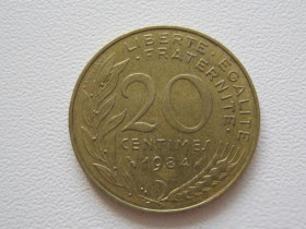 Франція Франция ^/--/^ Франция 20 сантимов 1984 года #9726 ^_^^^ Франція 20 сантимів 1984 року #9726 - фото фото фото