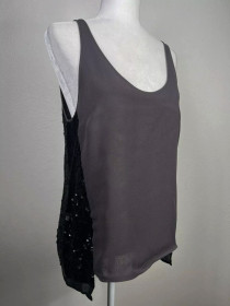 Топи Топы ^/--/^ Топ-майка с пайетками серый &amp;apos;AllSaints&amp;apos; Madison vest 44 /--/ р ^_^^^ Топ-майка з пайєтками сірий &amp;apos;AllSaints&amp;apos; Madison vest 44 /--/ р - фото фото фото
