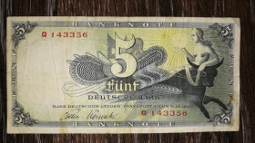 Німеччина Германия ^/--/^ Германия 5 дойчмарок 1948 серия 1 буква. 1-й выпуск ^_^^^ Німеччина 5 дойчмарок 1948 серія 1 буква. 1-й випуск - фото фото фото