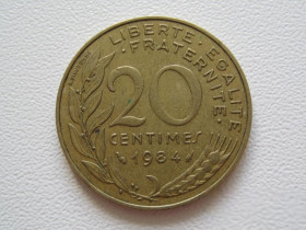 Франція Франция ^/--/^ Франция 20 сантимов 1984 года #9730 ^_^^^ Франція 20 сантимів 1984 року #9730 - фото фото фото