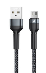 Кабелі Кабели ^/--/^ Дата кабель Remax RC-124 /--/ m Jany Series Aluminum Alloy Braided 2.4 /--/ A Micro USB Black - фото фото фото