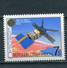 Освоєння космосу Освоение космоса ^/--/^ Австрия 1991 Mi 2026 Европа-СЕПТ спутник MNH Cv 2.5 ^_^^^ Австрія 1991 Mi 2026 Європа-СЕПТ супутник MNH Cv 2.5 - фото фото фото