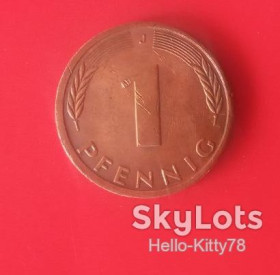 НДР, ФРН ГДР, ФРГ ^/--/^ ФРГ 1991 1 пфенниг J КМ-105 - фото фото фото