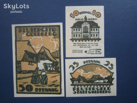 Німеччина Германия ^/--/^ 3 банкноти 50-25-10 пфенігів Німеччина 1922 нотгельди Гольдберг одним лотом ^_^^^ 3 банкноты 50-25-10 пфеннигов Германия 1922 нотгельды Гольдберг одним лотом - фото фото фото