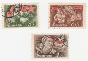 Угорщина Венгрия ^/--/^ Венгрия  1952  г. № 1267-1269 серия  гашеная ^_^^^ Угорщина 1952 р. No 1267-1269 серія гашена - фото фото фото