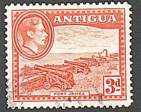 Острівні держави Островные государства ^/--/^ Антигуа  (1938) Колония Британии. Форт Джеймс. Пушки ^_^^^ Антигуа (1938) Колонія Британії. Форт Джеймс. гармати - фото фото фото
