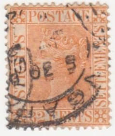 Великобританія Великобритания ^/--/^ Стрейтс-Сетлментс  1867   г. № 18 гашеная ^_^^^ Стрейтс-Сетлментс 1867 р. No 18 гашена - фото фото фото