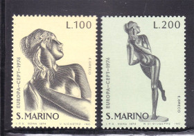 Малі Держави Європи Малые Государства Европы ^/--/^ Сан Марино 1974 г MNH  - - EUROPA CEPT - искусство ^_^^^ Сан Марино 1974 MNH - EUROPA CEPT - мистецтво - фото фото фото
