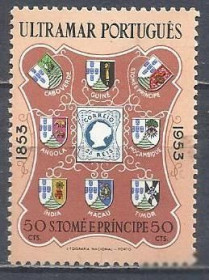 Інші країни Другие страны ^/--/^ Сан Томе и Принсипе португ. 1953 гербы 1 /--/ м. ^_^^^ Сан Томе і Прінсіпе португ. 1953 герби 1 /--/ м. - фото фото фото