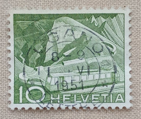 Швейцарія Швейцария ^/--/^ Швейцария 1949 г - Техника и ландшафт, гаш ^_^^^ 1949 — Техніка і ландшафт, гаш - фото фото фото
