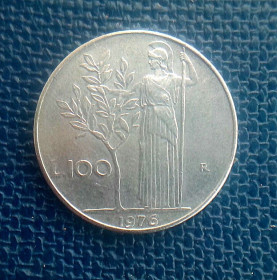 Італія і Ватикан Италия и Ватикан ^/--/^ Италия 100 Лир 1976 /--/ г. ^_^^^ Італія 100 Лір 1976 /--/ р. - фото фото фото