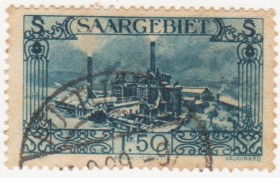 Веймарська республіка Веймарская республика ^/--/^ Германия    ( Саар)   1926  г. № 117 гашеная ^_^^^ Німеччина ( Саар) 1926 р. No 117 гашена - фото фото фото