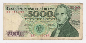 Польща Польша ^/--/^ 5000 ЗЛОТИХ = 1986 р. = ПОЛЬЩА = серія BR ^_^^^ 5000 злотых = 1986 г. = Польша = серия BR - фото фото фото