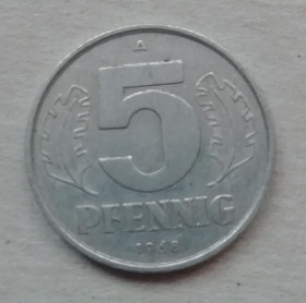 Інше Другое ^/--/^ Германия - ГДР 5 пфенниг 1968 ^_^^^ Німеччина - НДР 5 пфеніг 1968 - фото фото фото