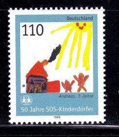НДР, ФРН ГДР, ФРГ ^/--/^ Германия  ФРГ 1999 г  MNH  РИСУНОК - ДЕТИ ^_^^^ Німеччина ФРН 1999 р. MNH РІСУНОК - ДІТИ - фото фото фото