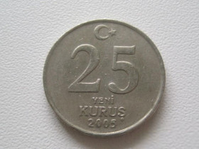 Туреччина Турция ^/--/^ Турция 25 новых куруш 2005 года 26080 ^_^^^ Туреччина 25 нових куруш 2005 року 26080 - фото фото фото