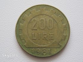 Італія і Ватикан Италия и Ватикан ^/--/^ Италия 200 лир 1981 года #20889 ^_^^^ Італія 200 лір 1981 року #20889 - фото фото фото