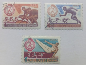 СРСР - СССР - ^/--/^ СССР 1965 Летняя спартакиада профсоюзов, гашеные ^_^^^ СРСР 1965 Літня спартакіада профспілок, гашені - фото фото фото