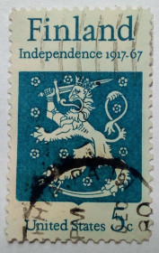 Північна Америка Северная Америка ^/--/^ США 1967 Независимость Финляндии, гашеная ^_^^^ США 1967 Незалежність Фінляндії, гашена - фото фото фото