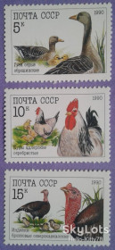 СРСР - СССР - ^/--/^ СССР 1990 фауна птицы СК 6158-6160 MNH ^_^^^ СРСР 1990 фауна птаха СК 6158-6160 MNH - фото фото фото