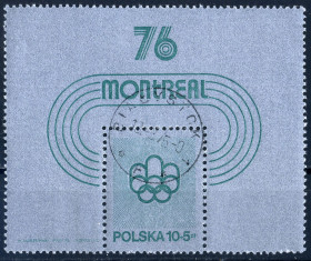 Спорт Спорт ^/--/^ Польша. Олимпиада   (блок) 1975 г. ^_^^^ Польща. Олімпіада (блок) 1975 - фото фото фото