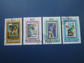 Освоєння космосу Освоение космоса ^/--/^ 4 марки Монголія 1981 космос марка на марке гаш ^_^^^ 4 марки Монголия 1981 космос марка на марке гаш - фото фото фото