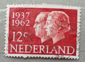 Бенілюкс Бенилюкс ^/--/^ Нидерланды 1962 г - Серебряная свадьба королевы Юлианы и принца Бернхарда, гаш ^_^^^ 1962 — Срібне весілля королеви Юліани і принца Бернхарда - фото фото фото