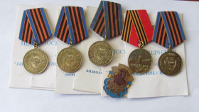 Медалі СРСР Медали СССР ^/--/^ Захиснику вітчизни, 50 років визволення України з док ^_^^^ Защитнику отечества, 50 лет освобождения Украины из док - фото фото фото