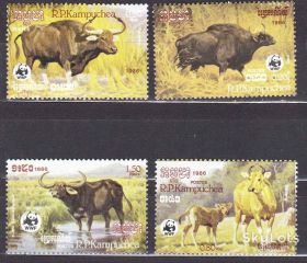 Фауна Фауна ^/--/^ NM Фауна  Кампучия 1986 г   MNH - WWF ^_^^^ NM Фауна Кампучія 1986 MNH - WWF - фото фото фото