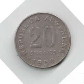 Аргентина Аргентина ^/--/^ Южная Америка. Монета Аргентина 20 сентаво 1956 года (магнитная) ^_^^^ Південна Америка. Монета Аргентина 20 сентаво 1956 року (магнітна) - фото фото фото