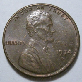 Обігові Обиходные ^/--/^ США 1 цент 1974 року D 41248 ^_^^^ США 1 цент 1974 года D 41248 - фото фото фото