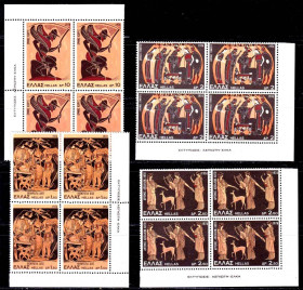 Греція Греция ^/--/^ Греция  1974 г MNH - квартблоки ^_^^^ Греція 1974 MNH - квартблоки - фото фото фото