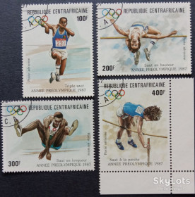 Спорт Спорт ^/--/^ Центральноафриканская республика 1987 спорт Олимпиада Сеул Mi 1282-1285 ^_^^^ Центральноафриканська республіка 1987 спорт Олімпіада Сеул Mi 1282-1285 - фото фото фото