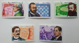 Острівні держави Островные государства ^/--/^ Куба 1976 Шахматисты, гашеные ^_^^^ Куба 1976 Шахісти, гашені - фото фото фото
