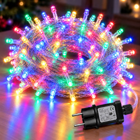 Гірлянди, освітлення Гирлянды, освещение ^/--/^ Гірлянда 100 LED різнокольорова на білому дроті 220 /--/ V Мульті / Світлодіодна гірлянда-нитка ^_^^^ Гирлянда 100 LED разноцветная на белой проволоке 220 /--/ V Мульти / Светодиодная гирлянда-нитка - фото фото фото