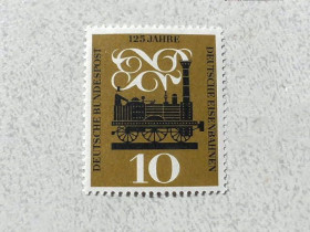 НДР, ФРН ГДР, ФРГ ^/--/^ Поштова марка Німеччина ФРН &amp;quot; ЖД Транспорт &amp;quot; 1960 рік ** ^_^^^ Почтовая марка Германия ФРГ &amp;quot; ЖД Транспорт &amp;quot; 1960 год ** - фото фото фото