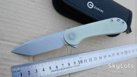 Ножі, мультітули Ножи, мультитулы ^/--/^ Civivi Elementum C /--/ 907 /--/ T-G, G /--/ 10 Natural, CPM S /--/ 35 /--/ VN Bead Blasted, BladeHQ Exclusive, Caged Ceramic Ball Bearing, Outdoor, Flipper, EDC, Liner Lock - фото фото фото