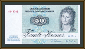 Інші країни Другие страны ^/--/^ Дания 50 крон 1972  (1984) P-50  (50 /--/ f.3) UNC ^_^^^ Данія 50 крон 1972 (1984) P-50 (50 /--/ f.3) UNC - фото фото фото