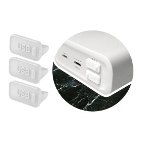 Навушники Наушники ^/--/^ Заглушка USB-A захисна силіконова кришка від пилу вологи бруду для ПК ноутбуків гаджетів біла 3 шт. ^_^^^ Заглушка USB-A защитная силиконовая крышка от пыли влаги грязи для ПК ноутбуков гаджетов белая 3 шт. - фото фото фото
