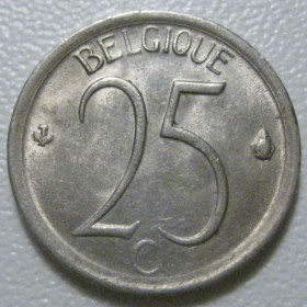 Бельгія Бельгия ^/--/^ Бельгія 25 сантимів 1968 року Belgique 42322 ^_^^^ Бельгия 25 сантимов 1968 года Belgique 42322 - фото фото фото