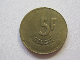 Бельгія Бельгия ^/--/^ Бельгия 5 франков 1993 года BELGI 33108 ^_^^^ Бельгія 5 франків 1993 BELGI 33108 - фото фото фото